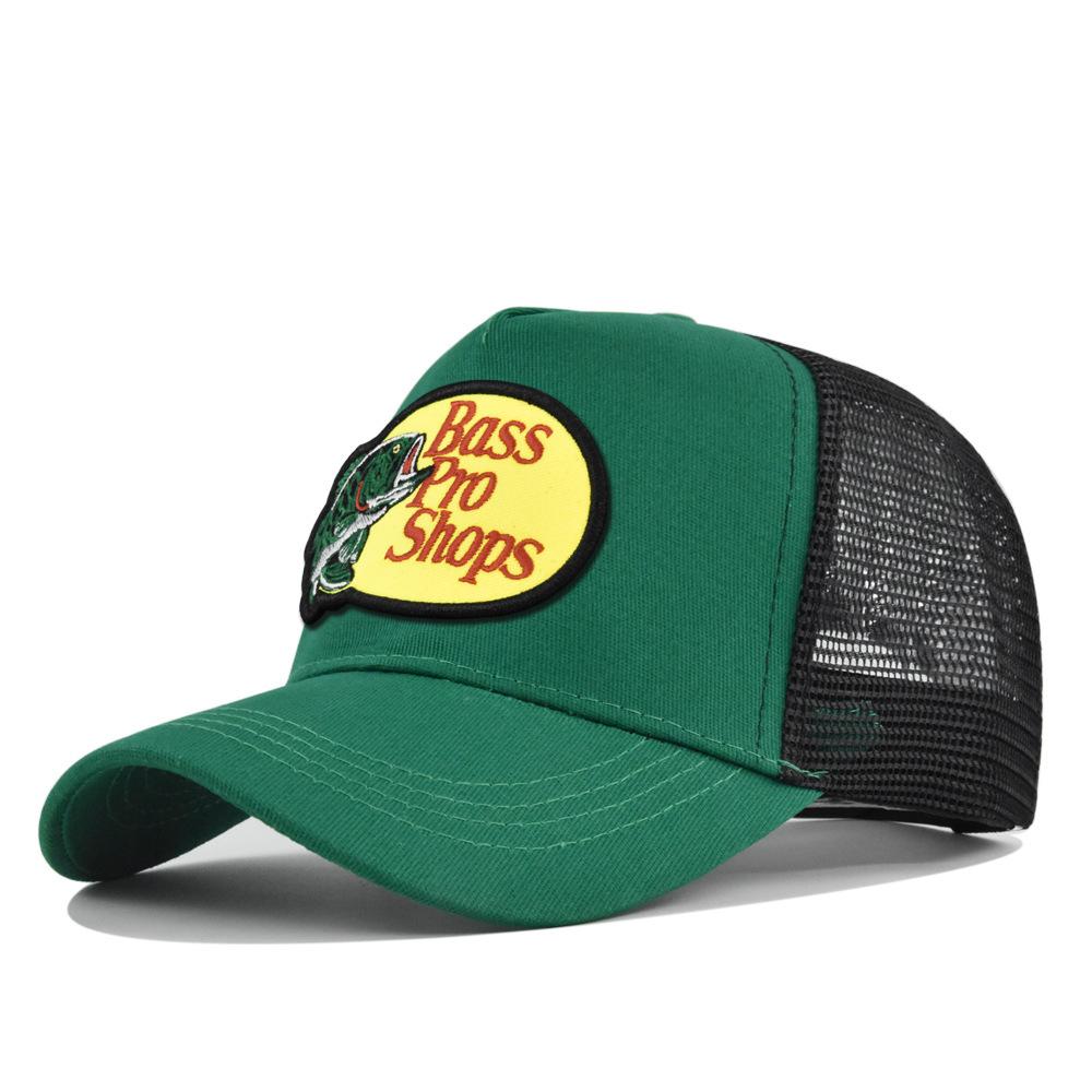 Bass Football Baseball Caps Men and Women Outdoor Casual Hip-hop Summer Sunshade Breathable Mesh Cap