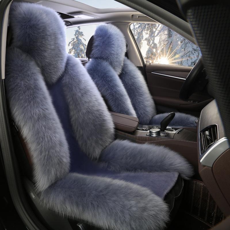 1PC New Sheepskin Fur Car Seat Cover Universal Wool Car Cushion Front Car Seat Cover Car Accessories Car Seats Car-styling Car Interior Christmas Gift