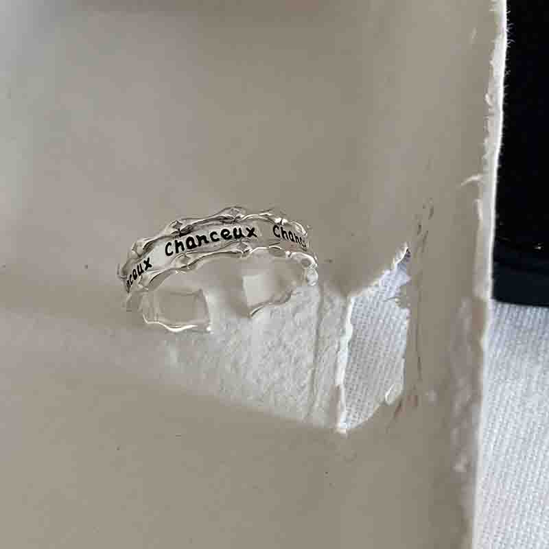 

PANJBJ 925 Sterling Silver Pearl Ring For Women Letter Design Multi Layered Chain Versatile Design Jewelry Gift Dropshipping