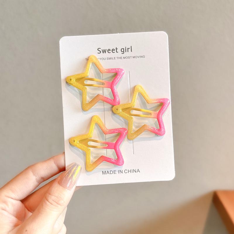 Y2K Dopamine Color Pentagram Small Hair Clip for Women & Kids - Cute Bangs & Side Hair Accessory