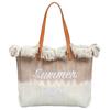 Boho Holiday Beach Bag with Fringes Brown Ombre For Shopping Fashion
