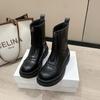 Fashion 2025New Autumn and Winter Fashionable Front Zipper Design Women's Short Boots Solid Color Round Toe Large Size Fashion Boots