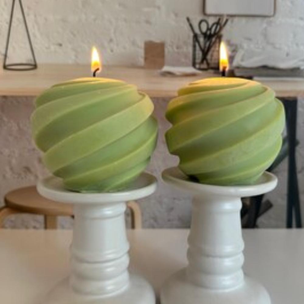 Scented Column Soy Candles Silicone Mould Unique 3D Round Swirl Sphere Gypsum Resin Molds Making Tool Party Decor Craft Supplies
