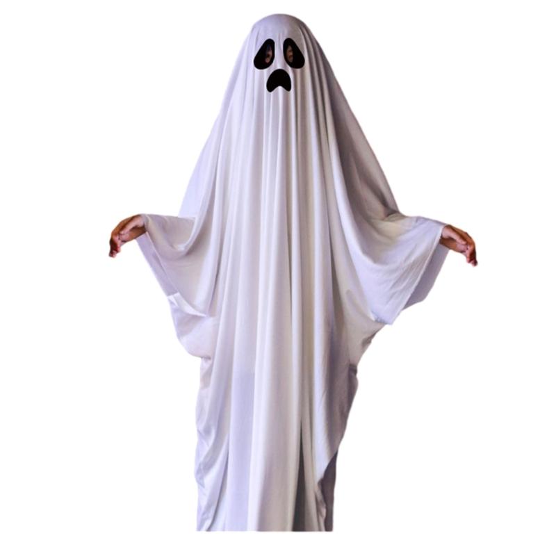 Ghostes Halloween Costumes White Ghostes Cloak Cape Halloween Cloak Cape Hat Ghostes Cosplay Supplies