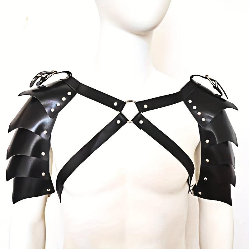 Viking Shoulder Armor Retro Medieval Pirate Dress Up Accessory чёрный