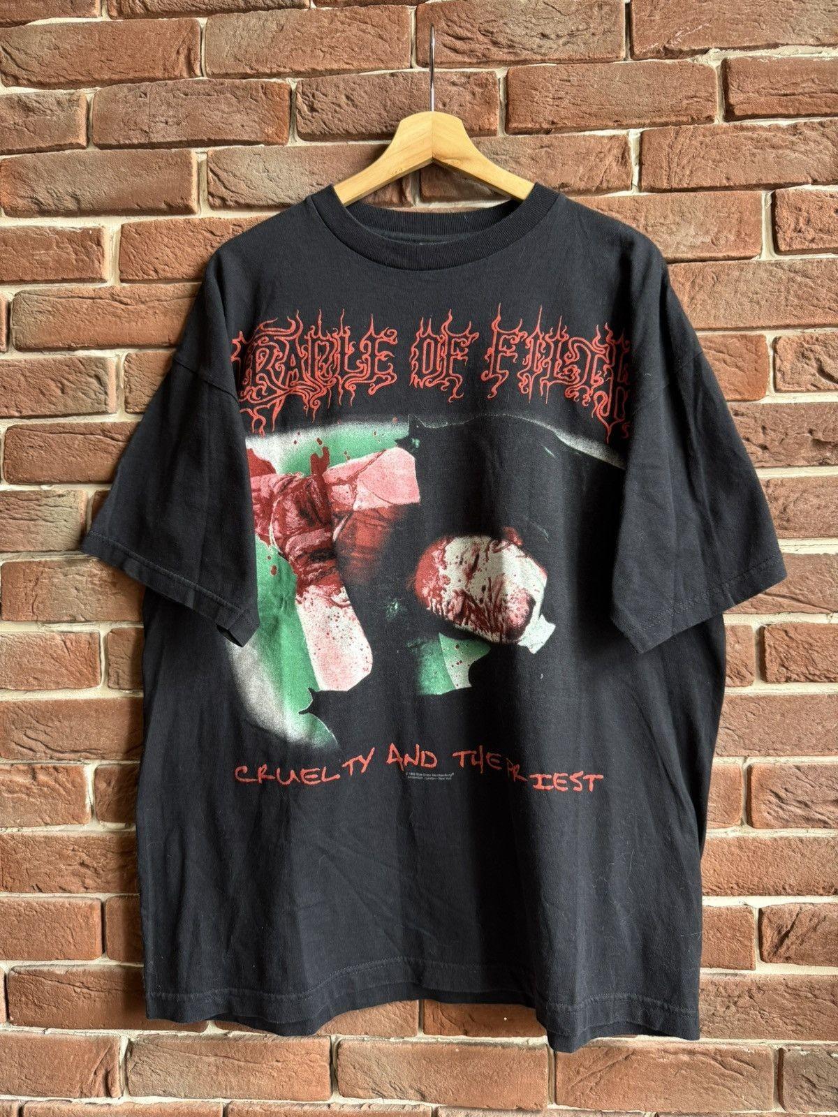 Vintage 90s Cradle of Filth Cruelty Priest Metal Band Tshirt Unisex T-Shirt XXXL
