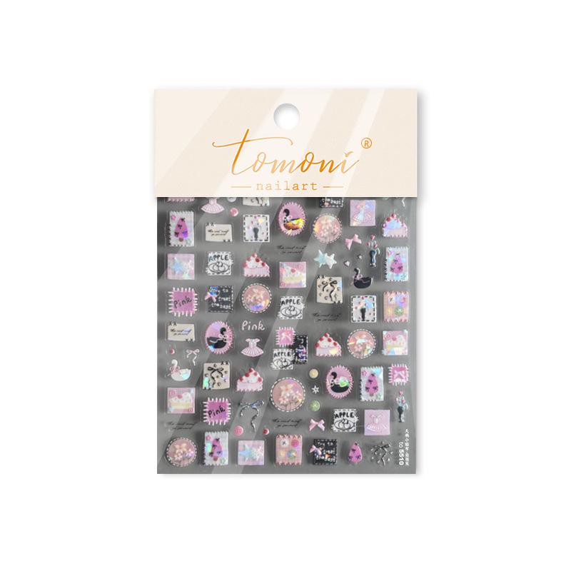 Tomoni Seamless Ultra-Thin Red Horse Nail Art Stickers