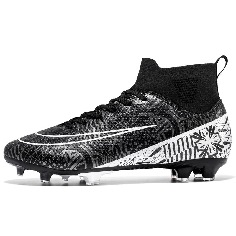 High Top Men Soccer Shoes FG/TF Anti-Skid Male Football Boots Kids Grass Training Ankle Cleats Soccer Sneakers