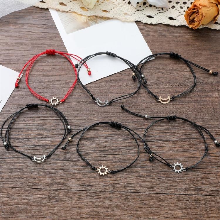 2pcs Minimalist Sun And Moon Bracelets For Couples Featuring Allergy Resistant Materials For Comfortable Wear