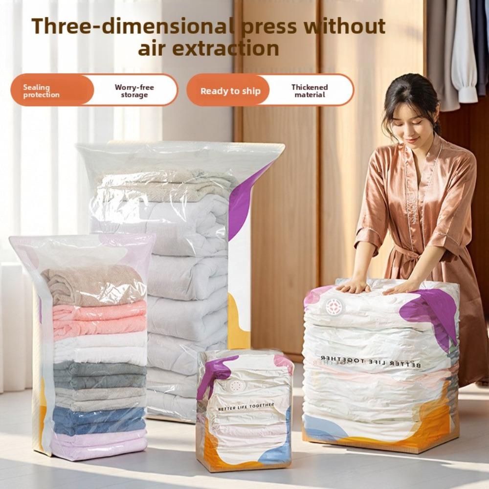 10-1pc Thick Large 3D Vacuum Storage Bags, Dust-Proof Compression Bags for Seasonal Quilts Coats Down Jackets