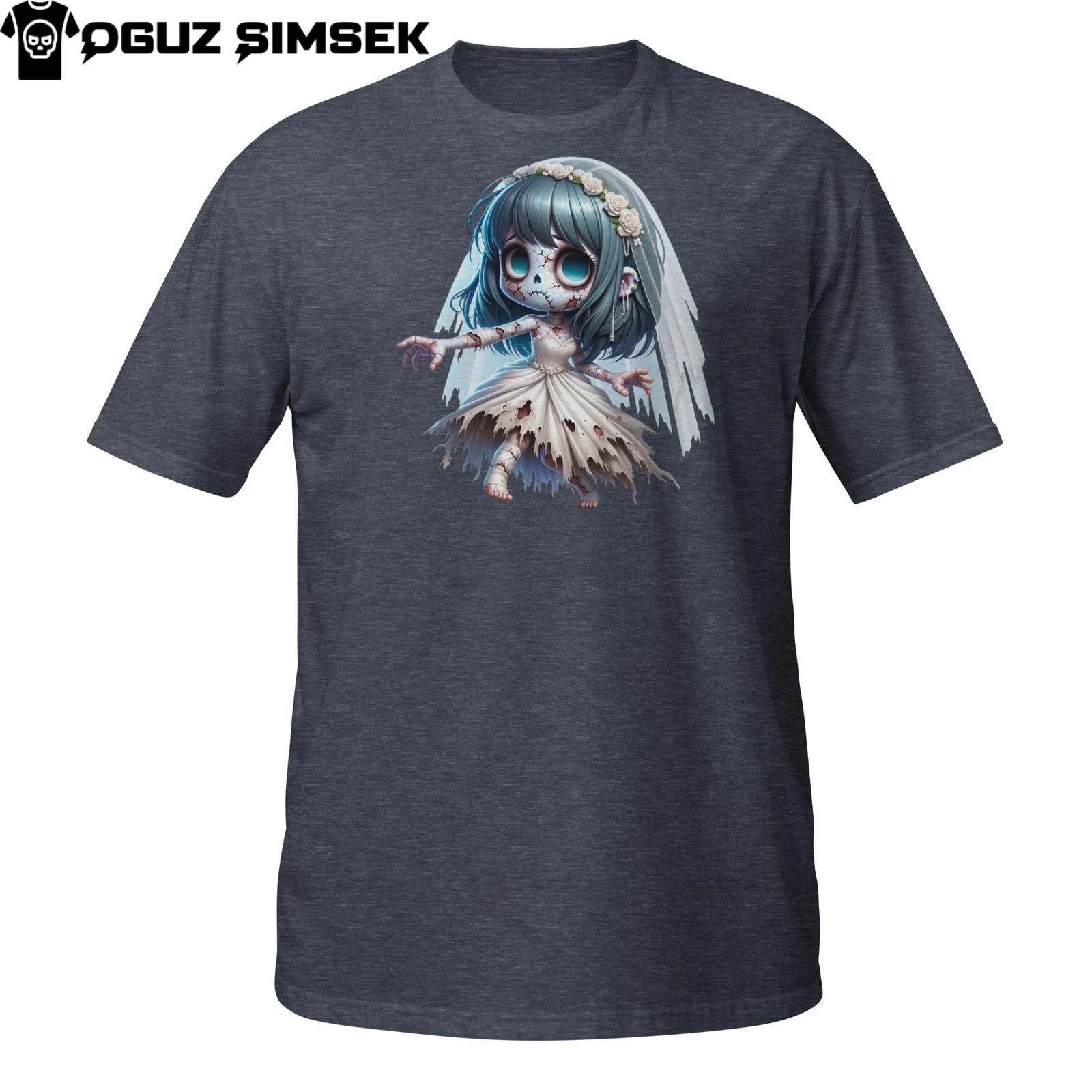 Ghost Wedding T-Shirt Mens Womens Tees Top – Creepy Zombie Girl with Veil and Outstretched Arms 4XL