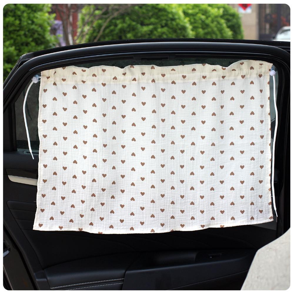 Cute Cartoon Window Shade Suction Cup Car Window Cover Universal Sunshade Curtain Car Interior