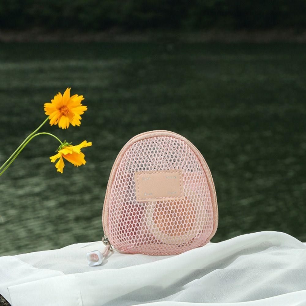 Solid Color Mesh Cosmetic Bag S/M/L Cosmetic Accessories Organizer Toiletry Storage Bag  Lipstick