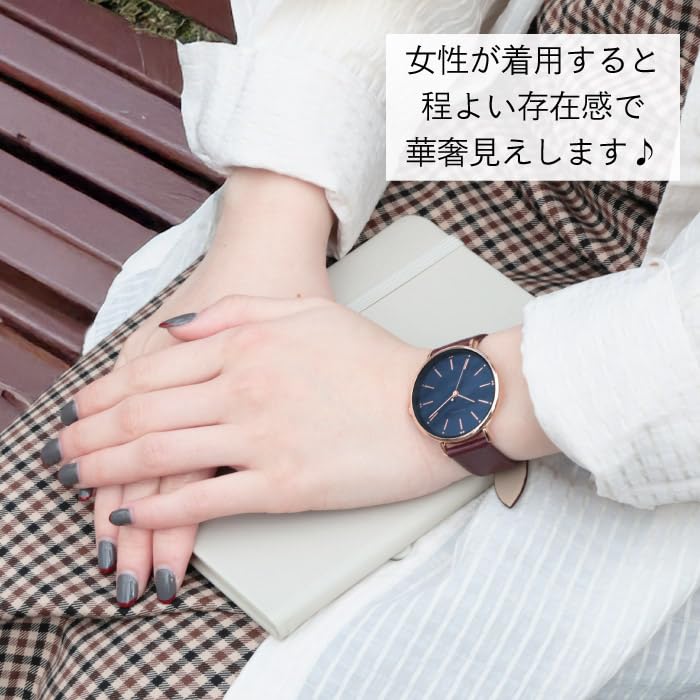 SUNFLAME Made In Simple Design Textured Faux Leather Black Watch, Japan, Watch, Strap, Simple, Slim, Basic, Trendy, Men's, (JF4D0010)
