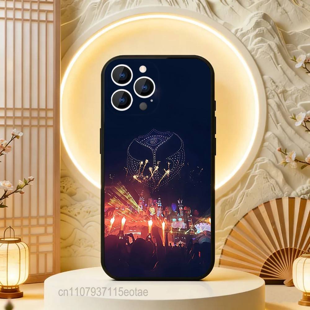 

COOL Tomorrowland Music Festival Phone Case Silicone Soft For IPhone 16,17,15,11,13,12,14,Mini,Pro,Max,Plus,Air,E Black iPhone17promax