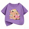 Girls Clothes Capibara Kids Clothing Tees Summer Printed Cartoon Short Sleeve Tshirt Girls Loose Casual Crewneck Tops T Shirts