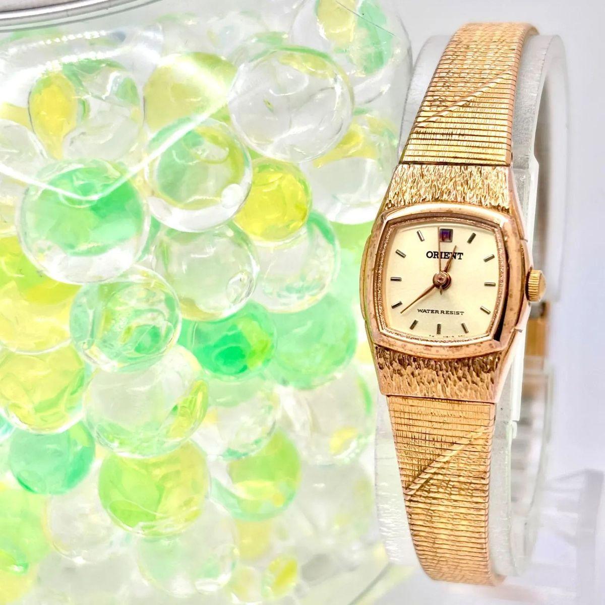 [New Battery] ORIENT Ladies Watch Pink Gold Square UBLR-R0 800542