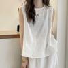 Summer 2026 Women's Slimming Cotton Linen Loose Vest Shirt