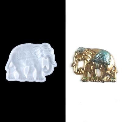 Valentinstag Semi-stereoskopische Elefanten Harz Silikonformen Epoxid Gießform für Wandbehang Montage Dekor DIY Basteln