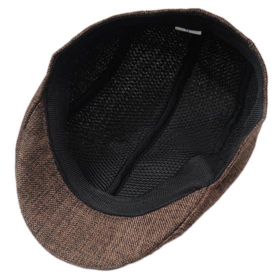 Hat Comfortable Solid Color Flax Breathable Peaked Cap for Daily Life