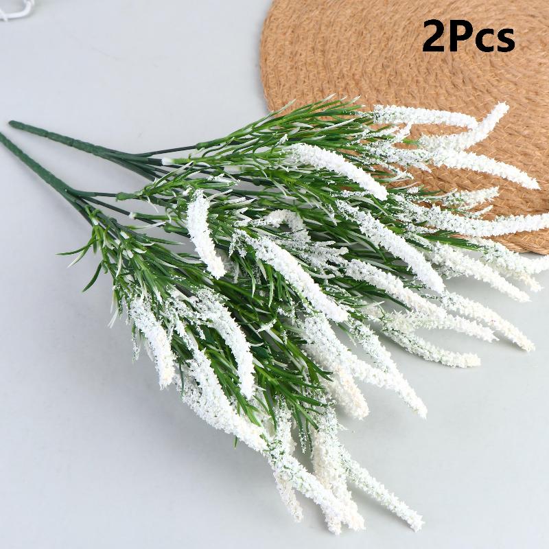 

2Pcs Artificial Lavender Wheat Bouquet Fake Flowers For Home Wedding Garden Outdoor Party Decoration Plastic Plants белый