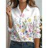 2026 New Spring Fall Women's Long-Sleeve Shirt Abstract Line Animal Print Button-Down Shirt with An