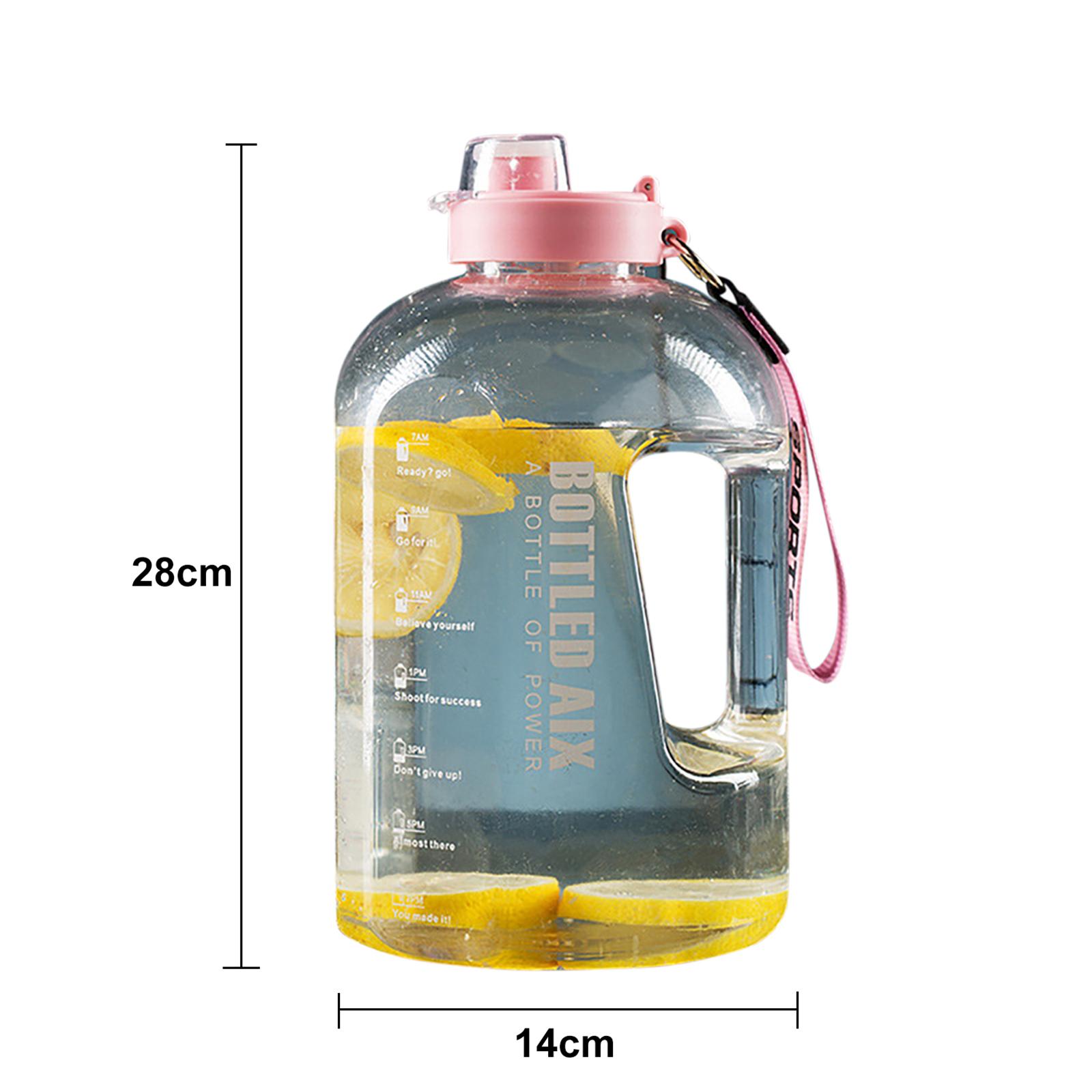 2200ML Waterfles met grote capaciteit Verloopkleur Tijdmarkering met handvatriem Brede mondopening Buitensport Fitness Gym Beker CHINA