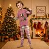Christmas Print Long Sleeve Pants Family Matching Pajama Set Loungewear for Adults and Kids