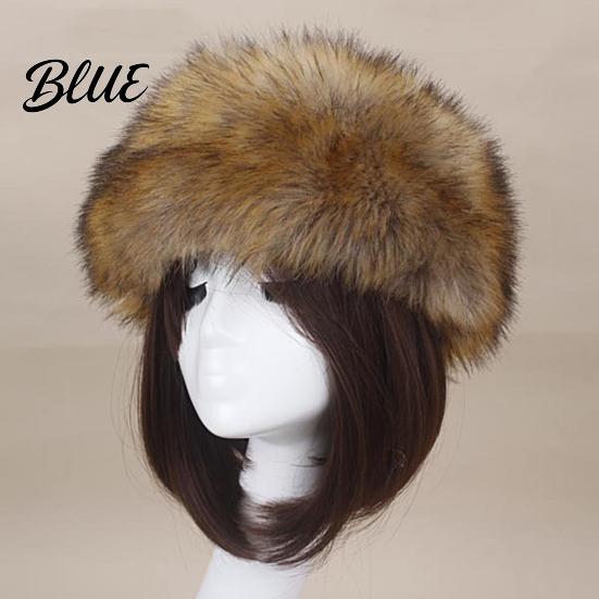 Women Autumn Winter Beanie Outdoor Cold-proof Thickened Hat Faux Fur Warm Plush