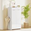 Shoe Cabinet In High Gloss, Shoe Storage with Adjustable Shelves for Hallway, Entryway, Space for 10 Pairs, White