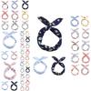 Floral Rabbit Ears Knotted Wire Hair Bands For Women With Elegant Metal Wire Scarf Design