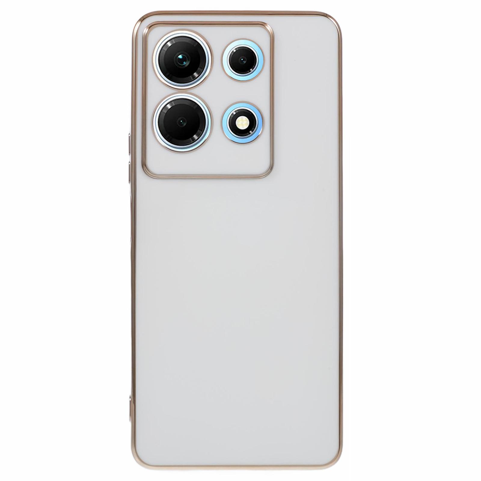 

Для Infinix Note 30 5G Чехол Мягкая ТПУ Задняя Крышка 6D Гальваническое Покрытие White