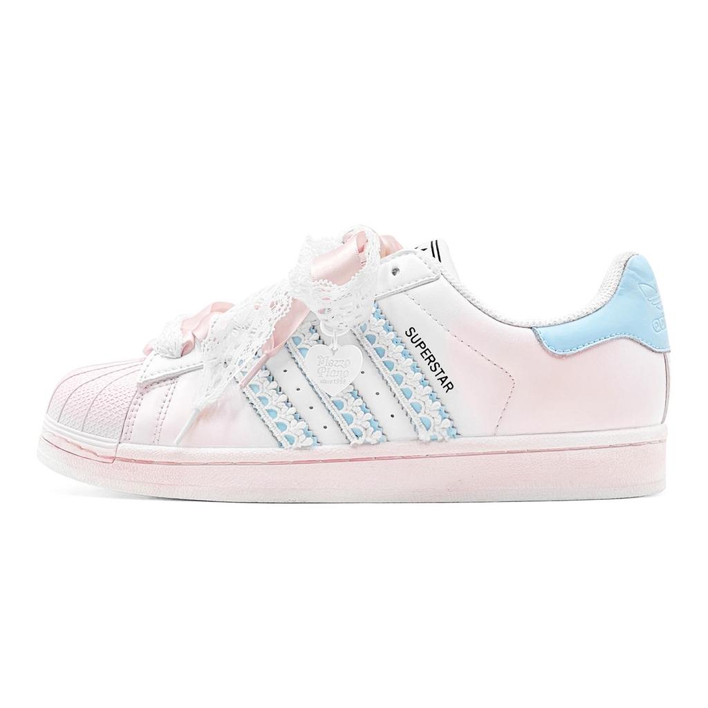 adidas Originals SUPERSTAR Romantic Favor, Couple's, Tide Set Love, Lace Shoelace Low Top Skateboard Shoes Unisex JQ4098(TeamS2-S-BOX)