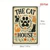 Vintage Floral Cat Metal Sign 8x12 Inch Rustic Farmhouse Wall Art Cute Animal Home Decor