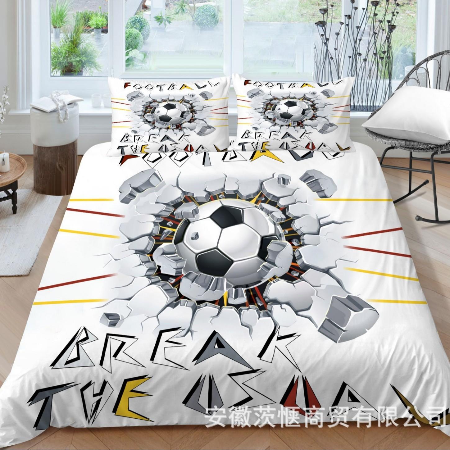 

Домашний текстиль Электронная коммерция Постельное белье Двух- или трехкомпонентное футбольное одеяло с цифровой печатью 3D 90*200