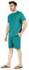 Inkmeso Solides Baumwoll-2-teiliges Nachtwäsche-Set Sommer-Shorts und T-Shirt-Set für Herren Schlafbekleidung Klassischer Pyjama