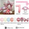 48pcs Cartoon Cute My Melody Bow Theme Foil Balloon 32 Inch Pink Number Set Children's 1-9th Birthday Party Decorative Toys