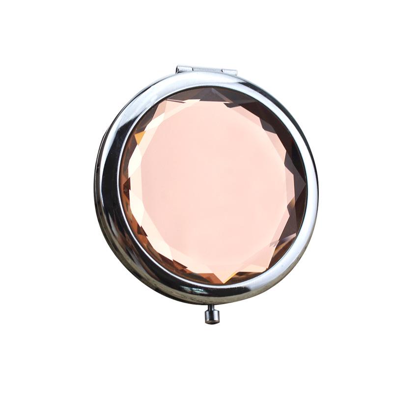 Espejo de Maquillaje Metálico Portátil de Cristal de Doble Cara para Salones