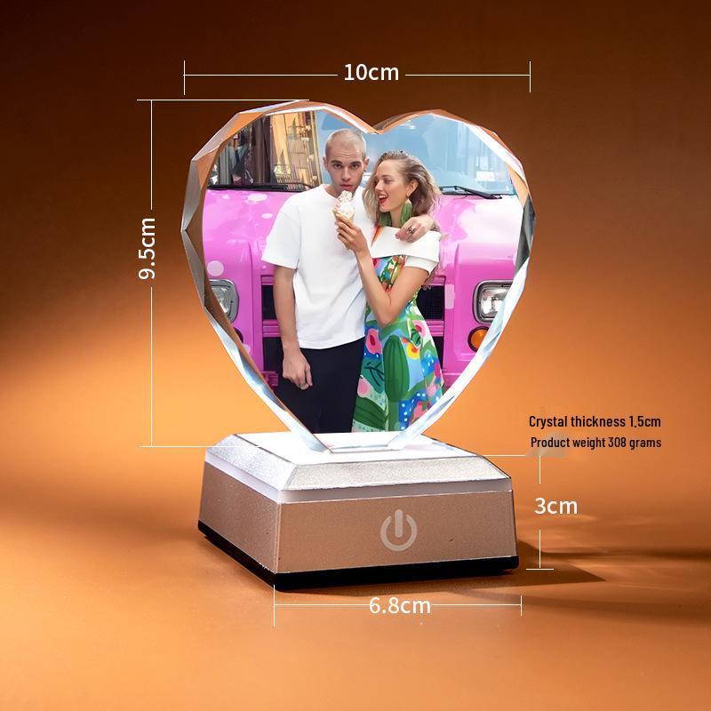 3D Crystal Engraved Photo Ornaments for Couples - Creative Festival Gifts