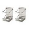 Stainless steel toothpaste holder (silver) with attached toothpaste holder
