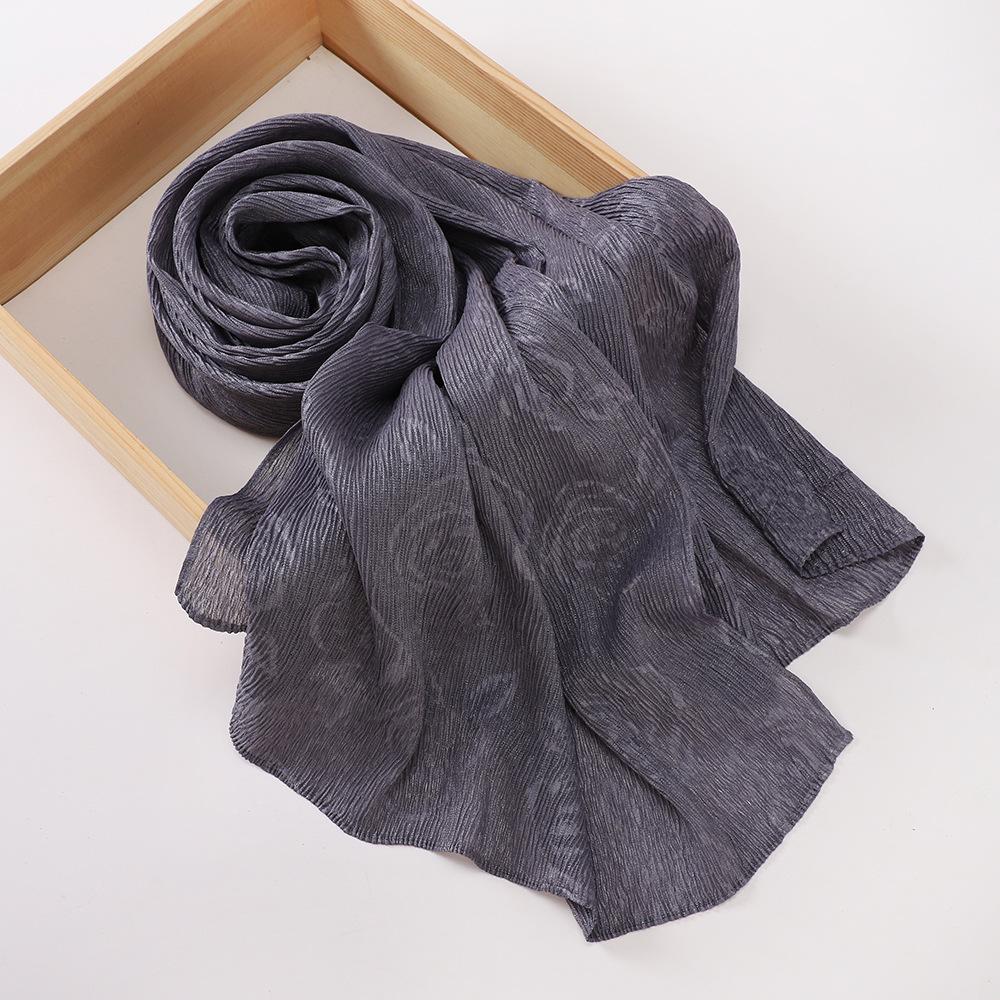 New women's bag head rose pattern scarf, Malaysian crumpled fashion wrap headscarf