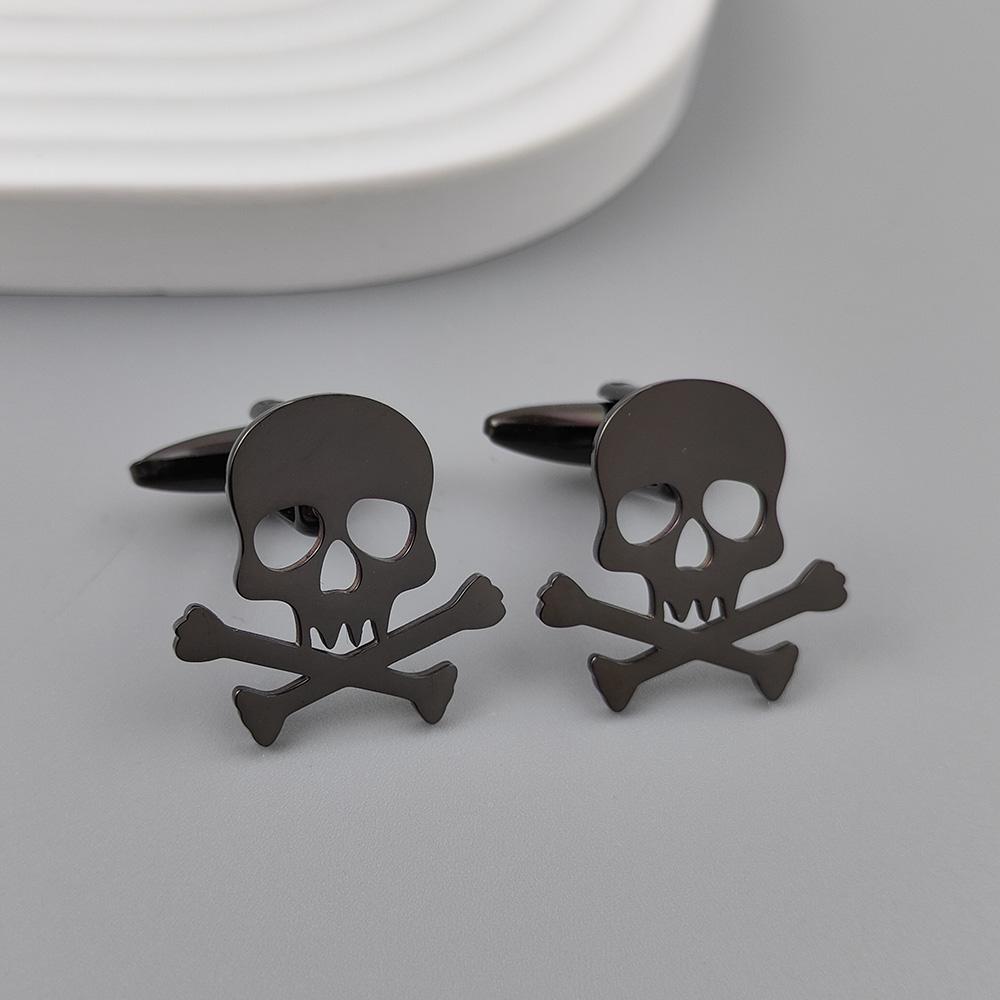 Punisher Skull Gold-plated Badge, Suit Lapel Pin Stainless Steel Black, Anti-exposure Buttons for Women, Brooch for Men