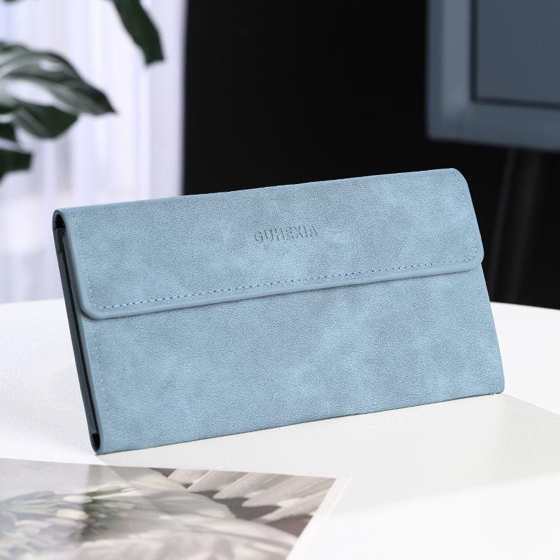 Мужской ультратонкий длинный кожаный кошелек - Молодежный, много отделений для карт, повседневный стиль, модный японский и корейский дизайн