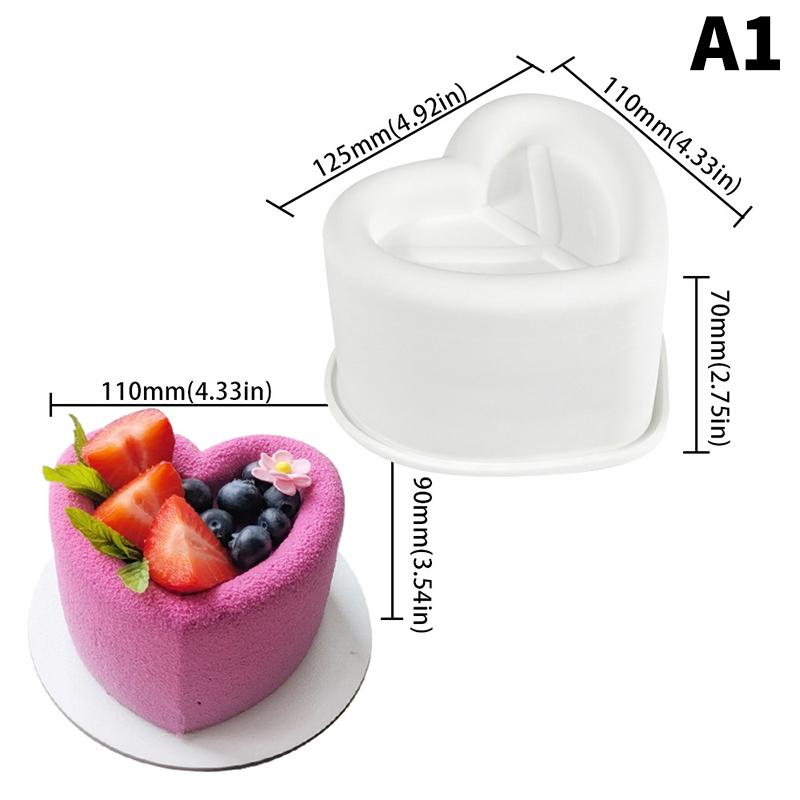 Heart Star Square Cake Silicone Mold Chocolate Mousse Mould Soap Candle Mold Gypsum Making Moulds Kitchen Bakeware