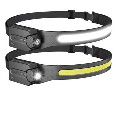Lepro Rechargeable LED Headlamp with Sensor, COB & XPE Light Source, 230° Wide Angle, Waterproof for Fishing and Mountaineering. [350lm High Brightnes