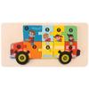 3D Wooden Buckle Puzzle: Educational Toy for Early Learning - Numbers, Transportation, and Animal Blocks