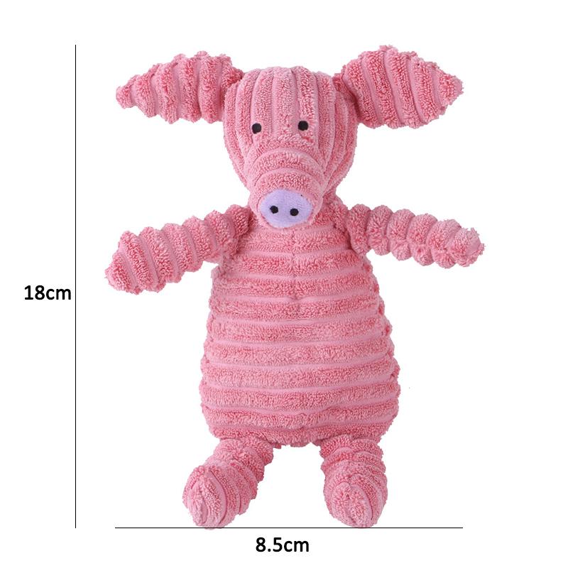 Plush Dog Toy Animals Shape Bite Resistant Squeaky Toys Corduroy Dog Toys for Small Large Dogs Puppy Pets Training Accessories
