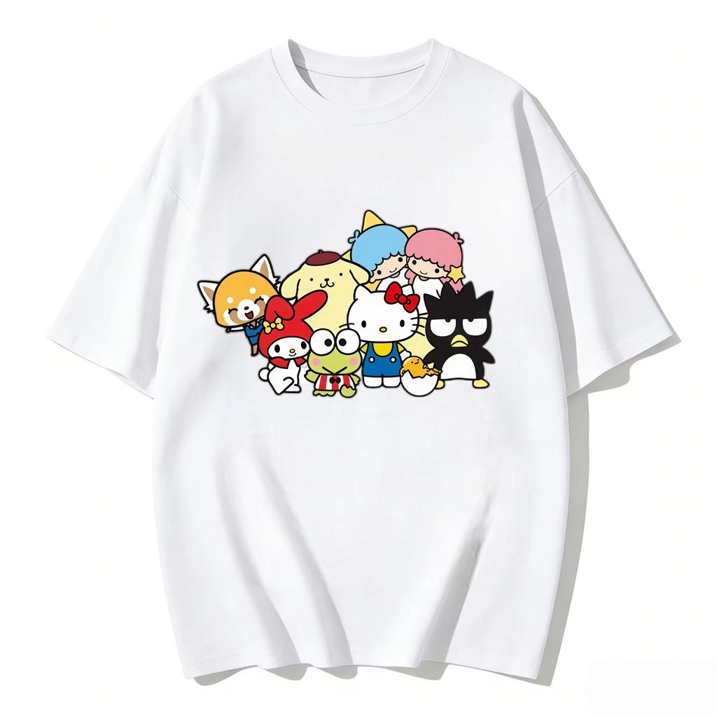2026 Kuromi Tee Soft Cotton Short Sleeve Crew Neck Cute Print Lightweight Summer Top for Women Daily Casual Wear
