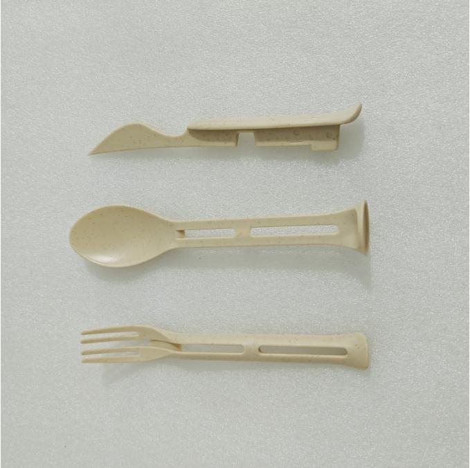 

3 шт. портативный набор столовых приборов столовая посуда из пшеничной соломы съемные столовые приборы дорожная посуда набор столовых приборов для пикника набор столовых приборов для кемпинга белый
