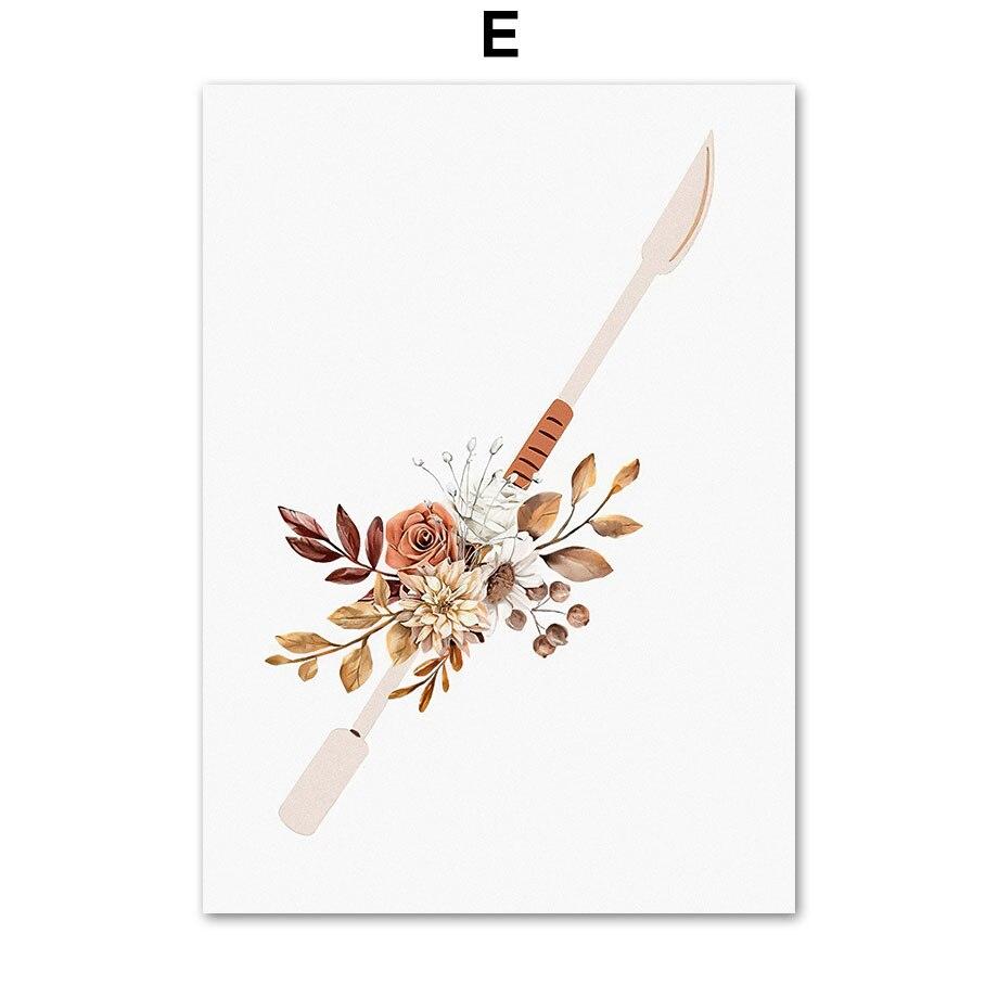 Abstract Boho Art Canvas Painting Hand Nail Polish Tools Nordic Prints Wall Pictures for Beauty Nail Salon Room Decor